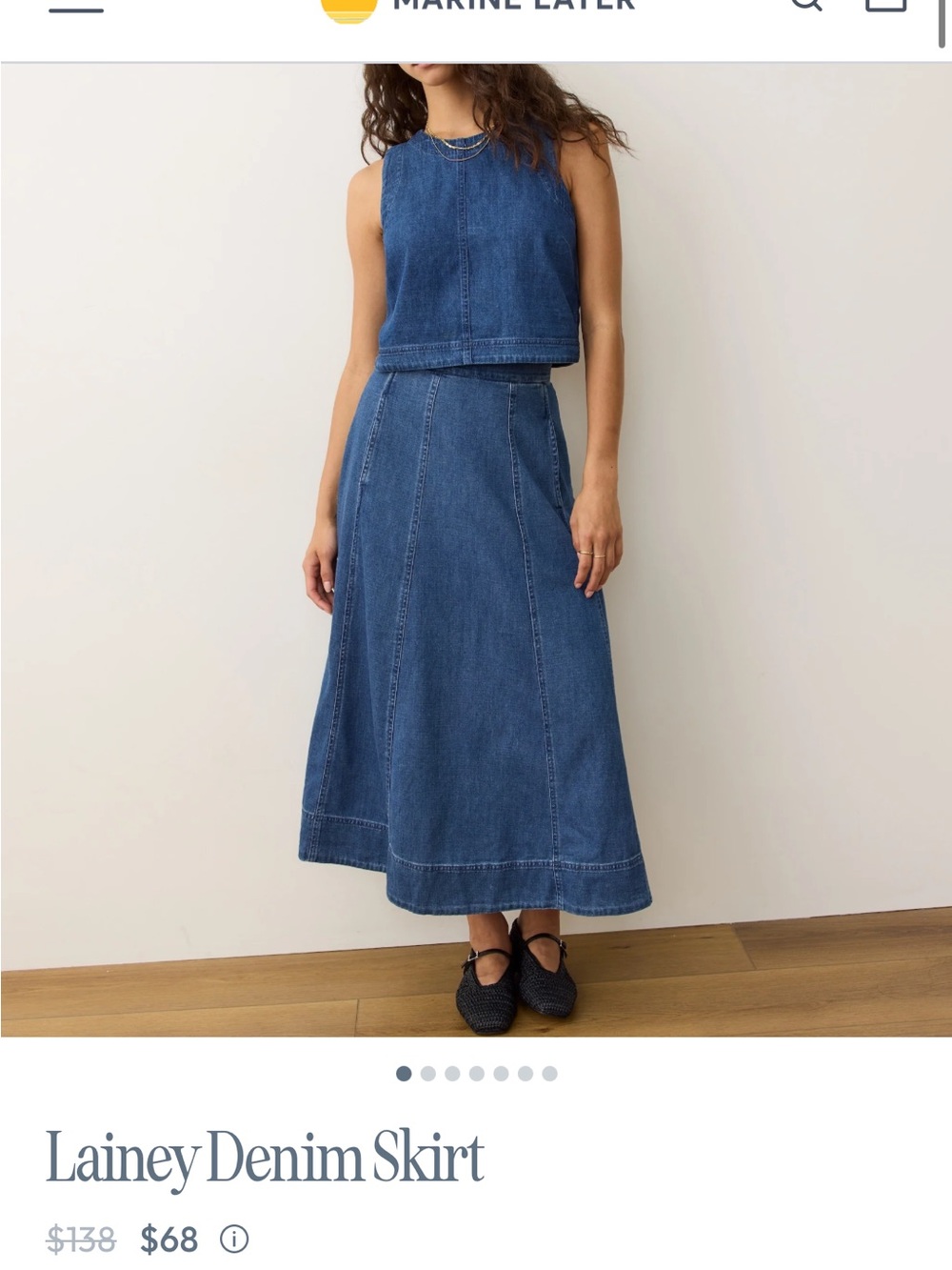 Marine Layer Lainey Denim Midi Skirt